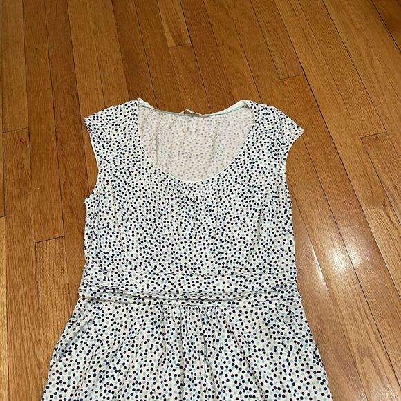 Boden Margot Jersey Dress with Pockets Women Size 12 L Blue Polka Dot Print EUC - Picture 13 of 16